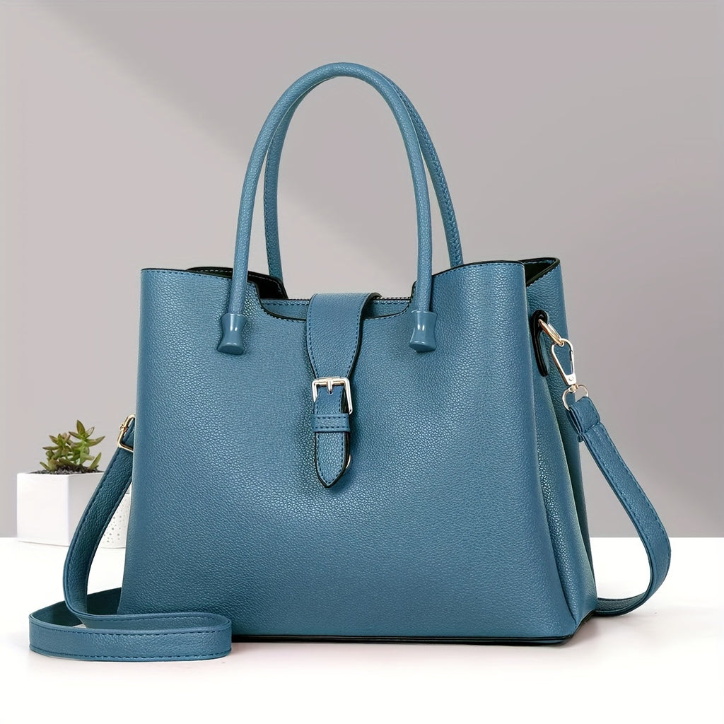 New Lightweight Pure Color Shoulder Women's Bag Casual Versatile Tote Handbag European and American Retro