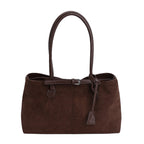 Retro Suede Satchel Bowling Bag for Women
