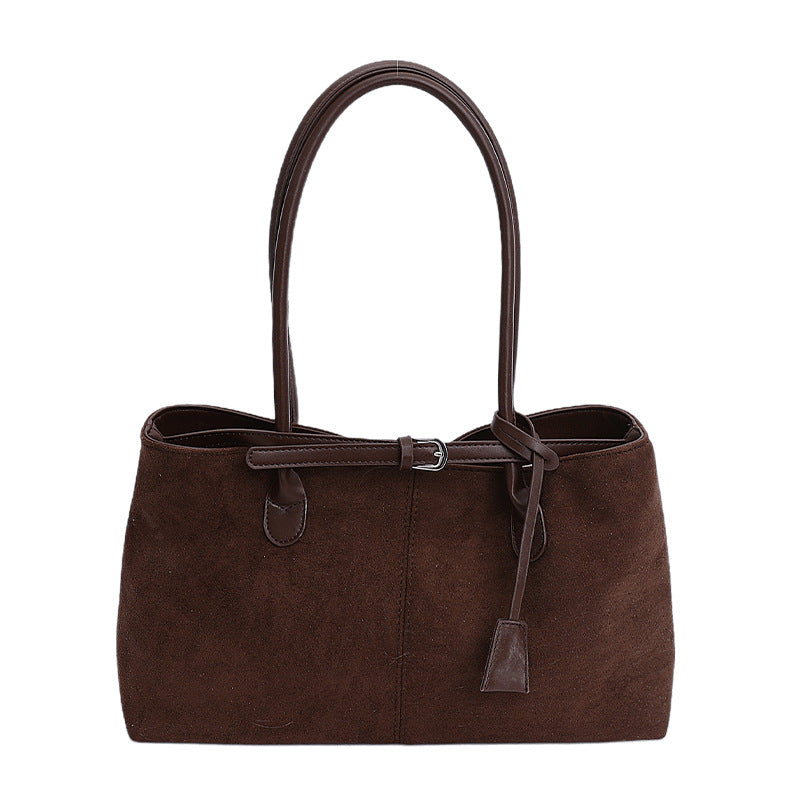 Retro Suede Satchel Bowling Bag for Women
