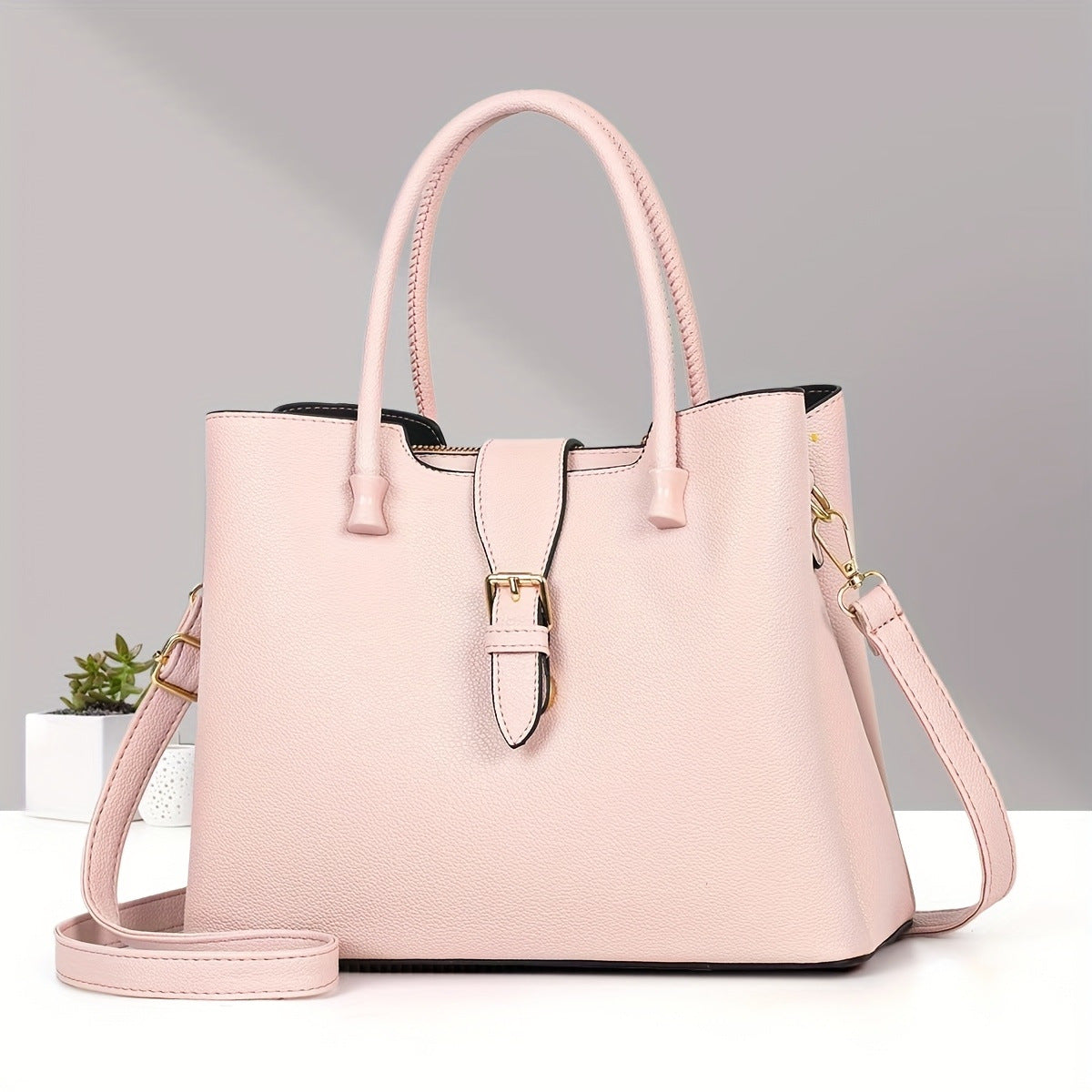 New Lightweight Pure Color Shoulder Women's Bag Casual Versatile Tote Handbag European and American Retro