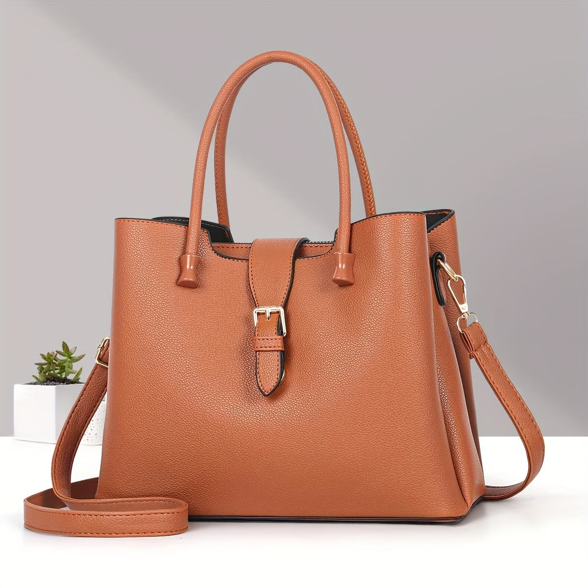 New Lightweight Pure Color Shoulder Women's Bag Casual Versatile Tote Handbag European and American Retro