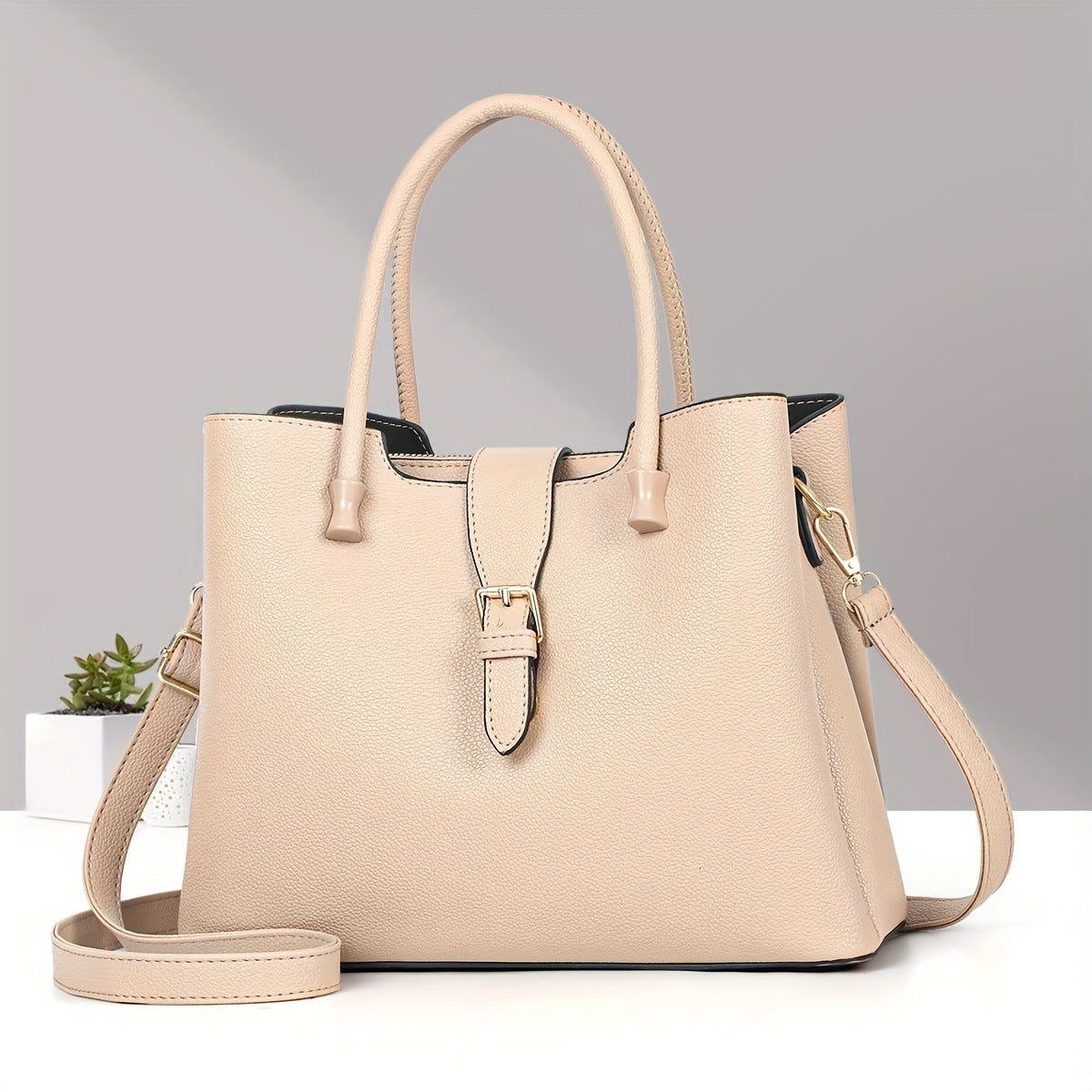 New Lightweight Pure Color Shoulder Women's Bag Casual Versatile Tote Handbag European and American Retro