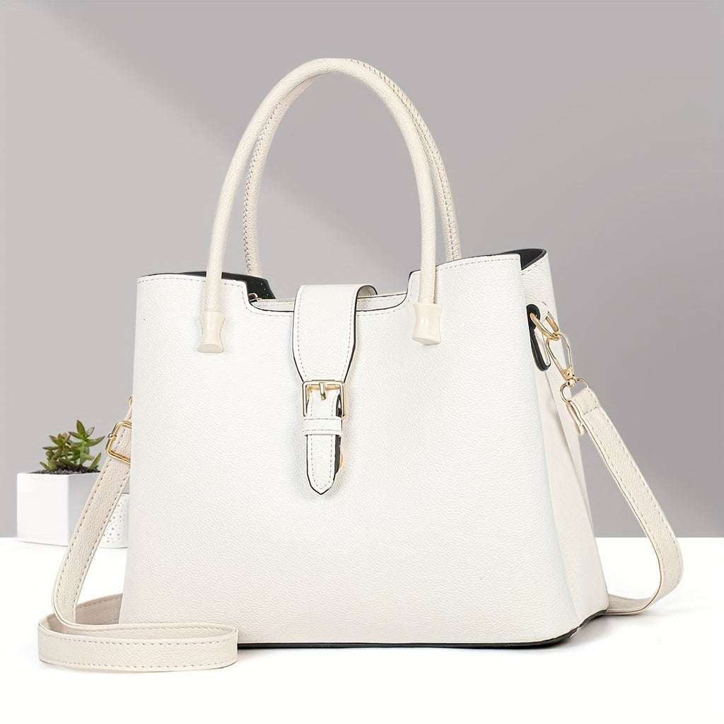 New Lightweight Pure Color Shoulder Women's Bag Casual Versatile Tote Handbag European and American Retro