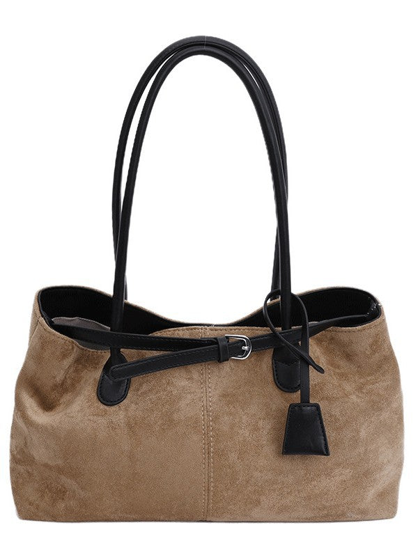 Retro Suede Satchel Bowling Bag for Women