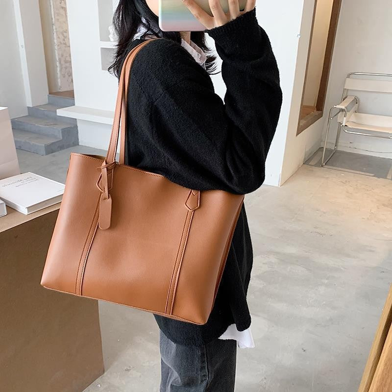 Soft Leather Large Capacity Tote Bag