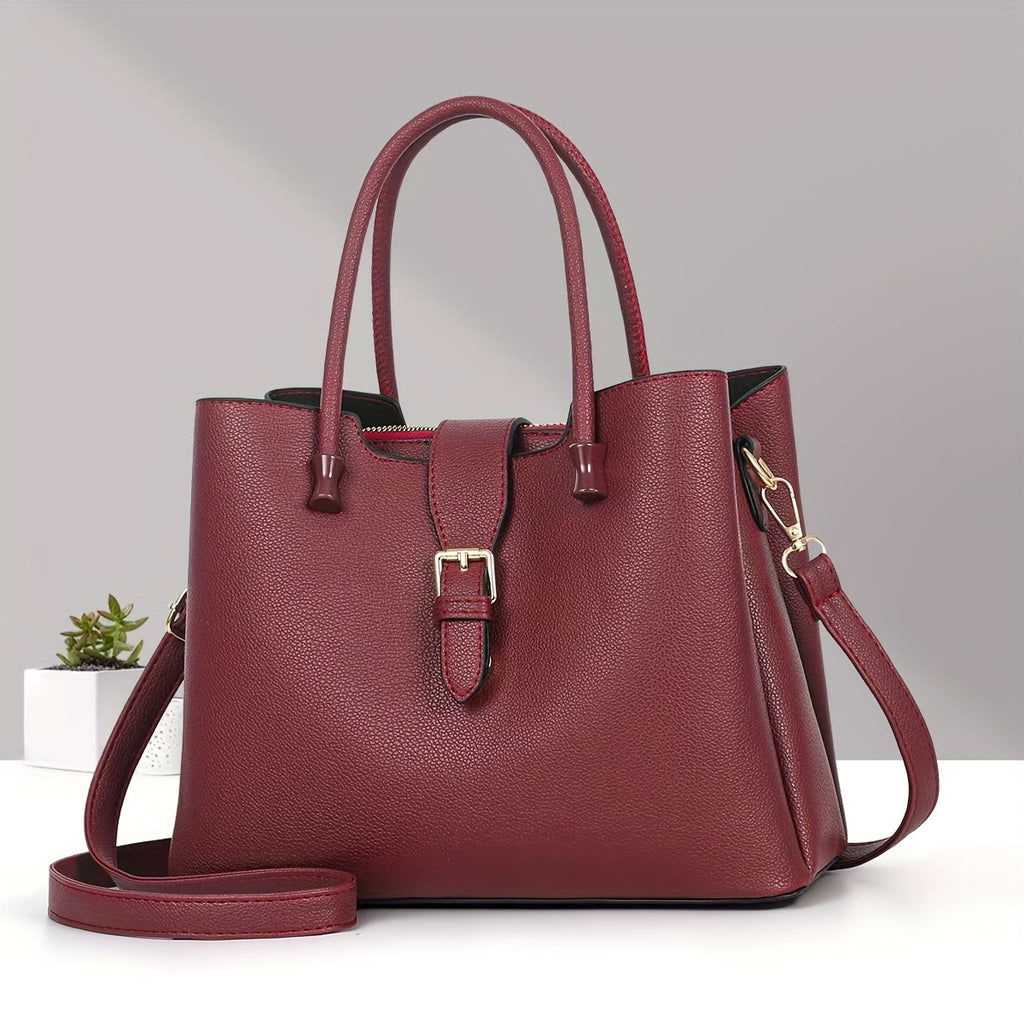 New Lightweight Pure Color Shoulder Women's Bag Casual Versatile Tote Handbag European and American Retro