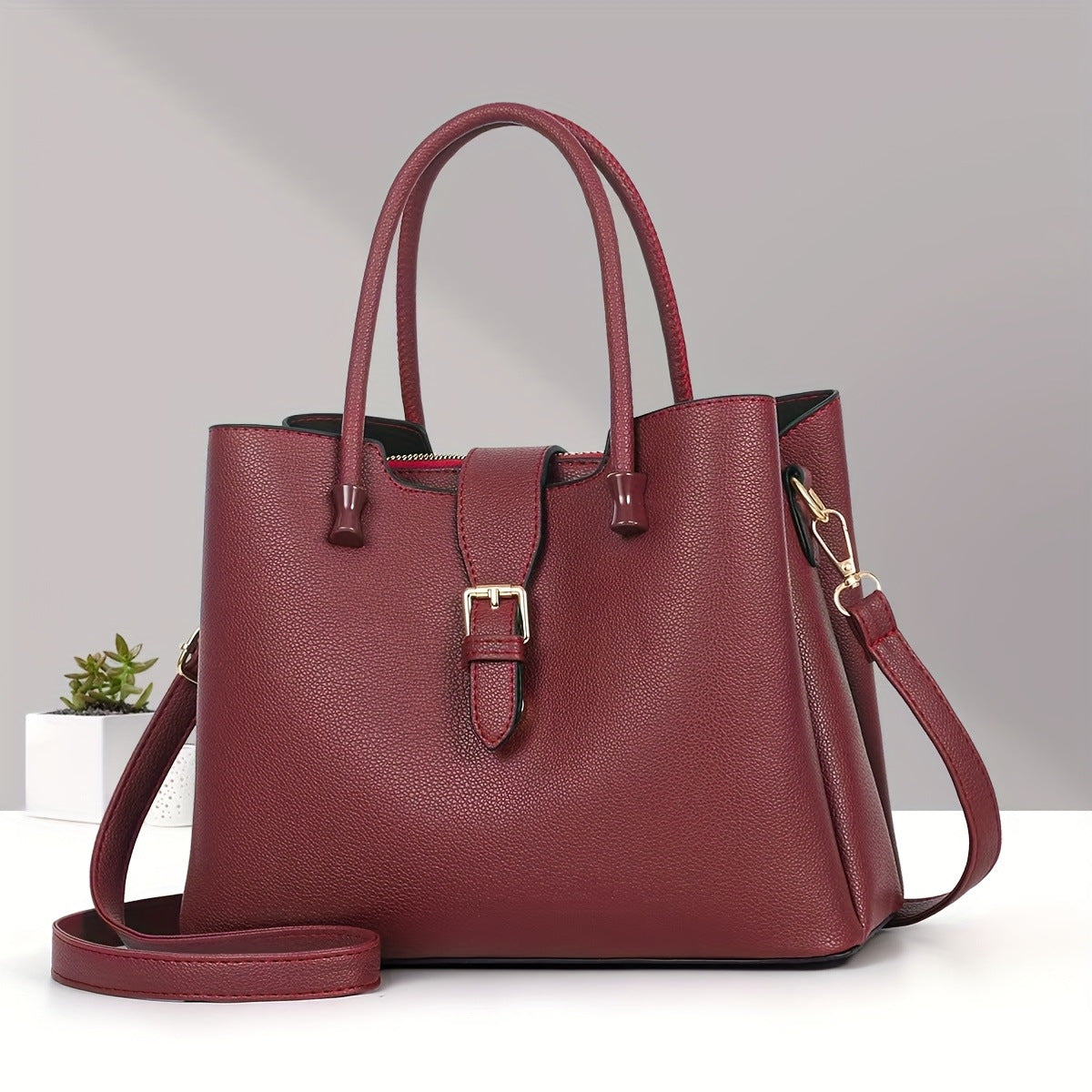 New Lightweight Pure Color Shoulder Women's Bag Casual Versatile Tote Handbag European and American Retro