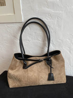 Retro Suede Satchel Bowling Bag for Women