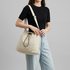 Bolso de Hombro Saco de Nylon Ligero Grande Minimalista Mujer