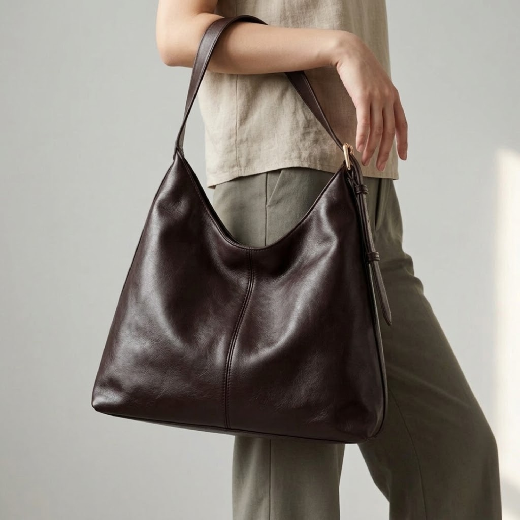 Bolso Hobo de Hombro Mujer de Piel Estilo Retro Gran Capacidad