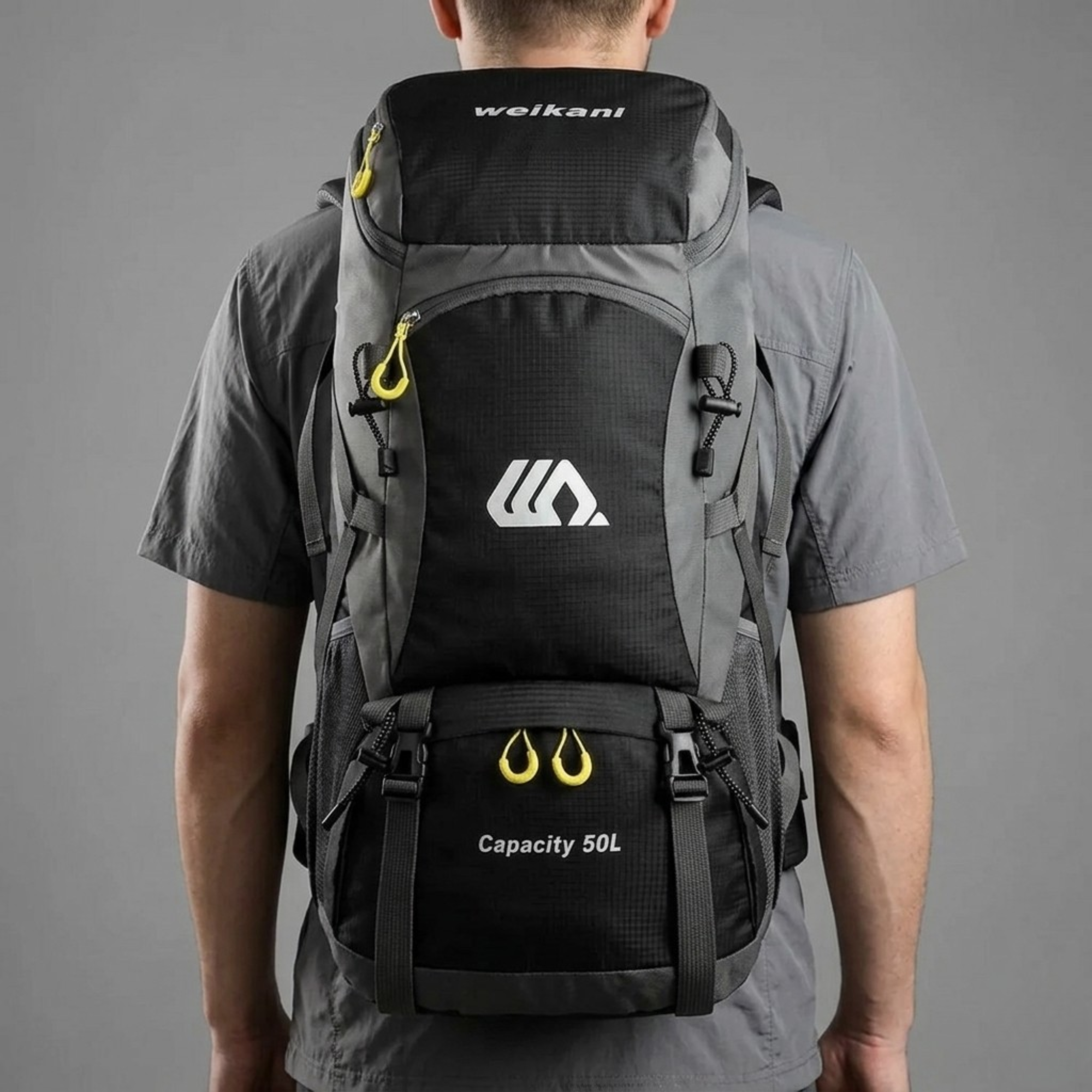Mochila de Trekking 50L Impermeable de Montaña y Senderismo