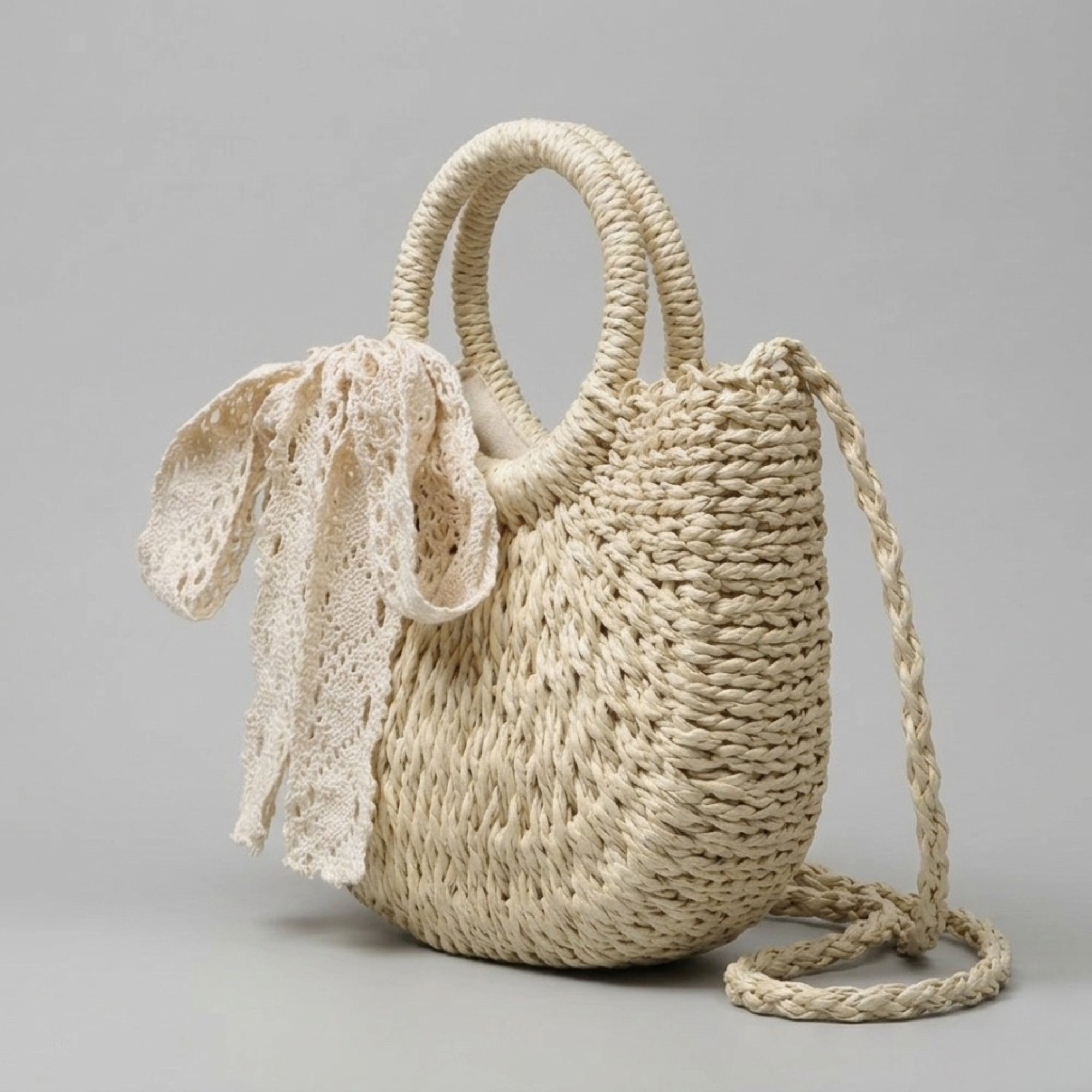 Bolso Media Luna de Rafia