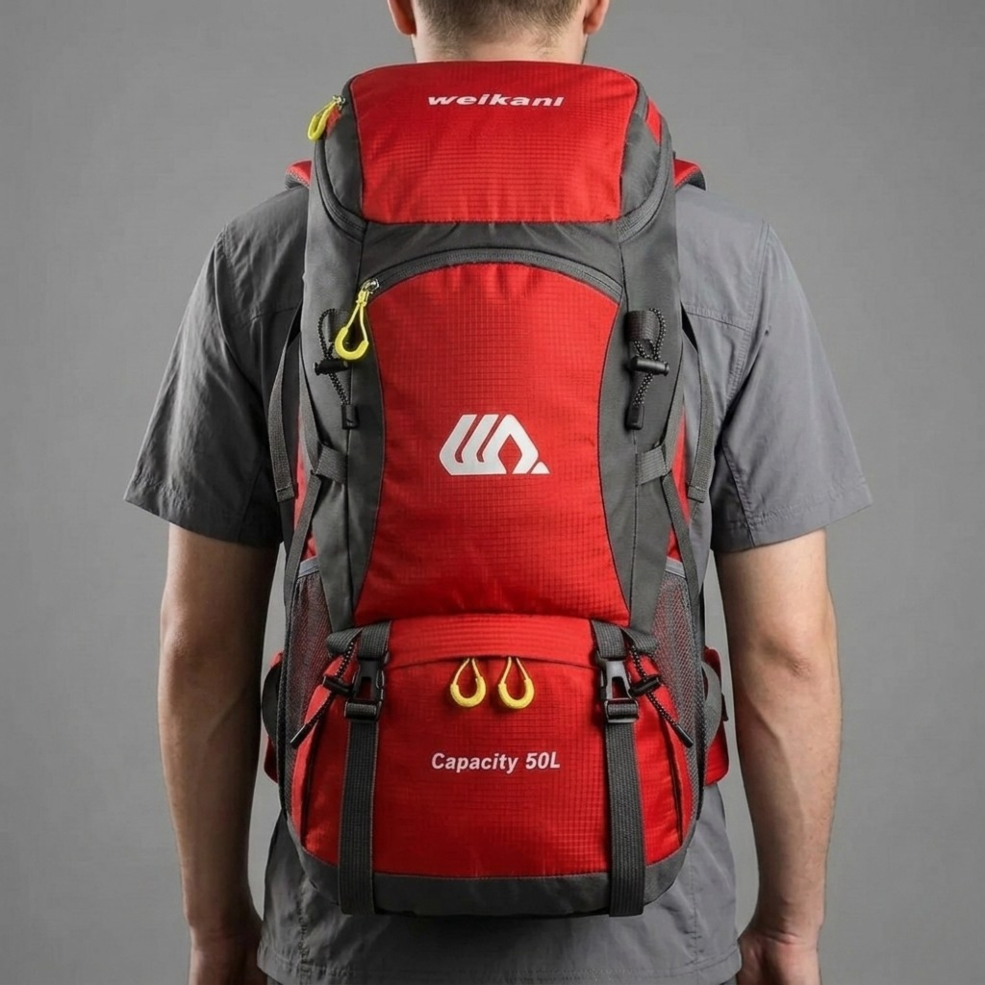 Mochila de Trekking 50L Impermeable de Montaña y Senderismo