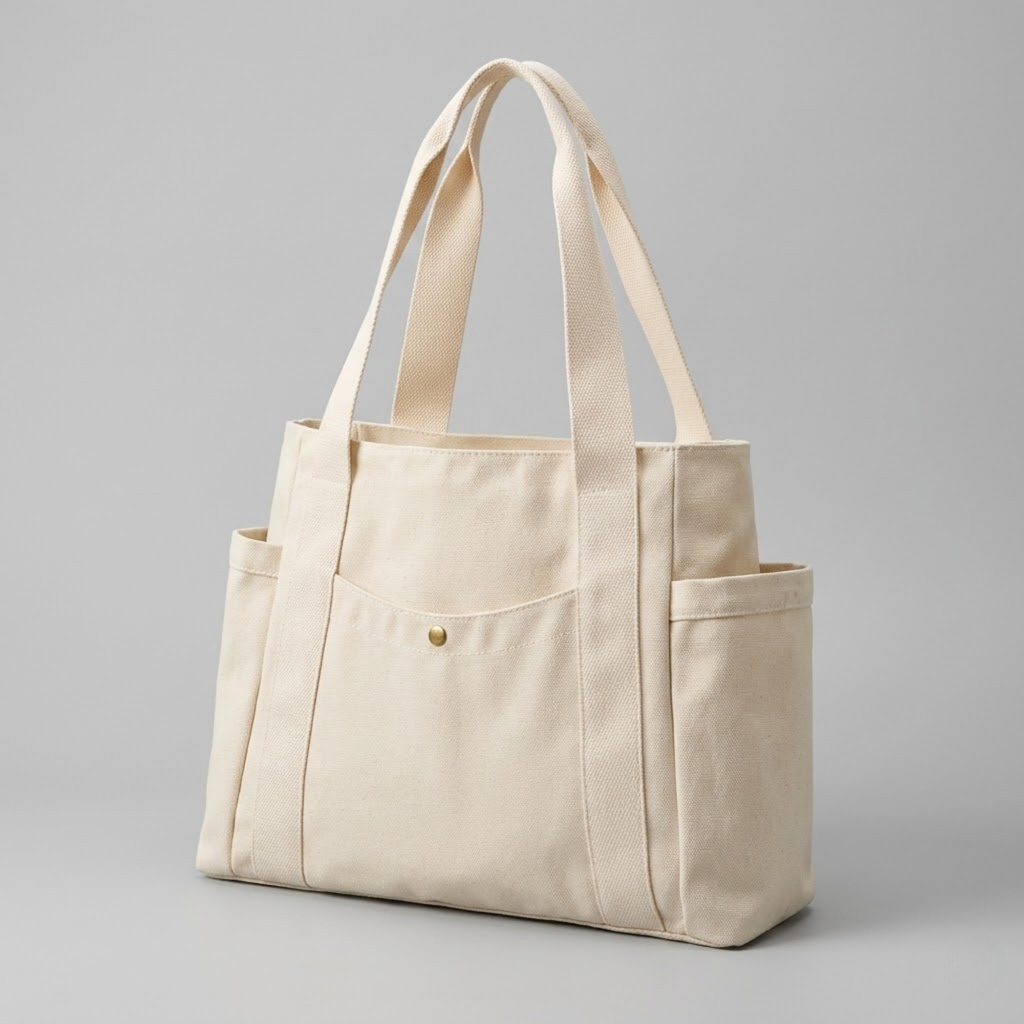 Bolso Shopper Tote de Lona Grande para Trabajo, Oficina y Diario