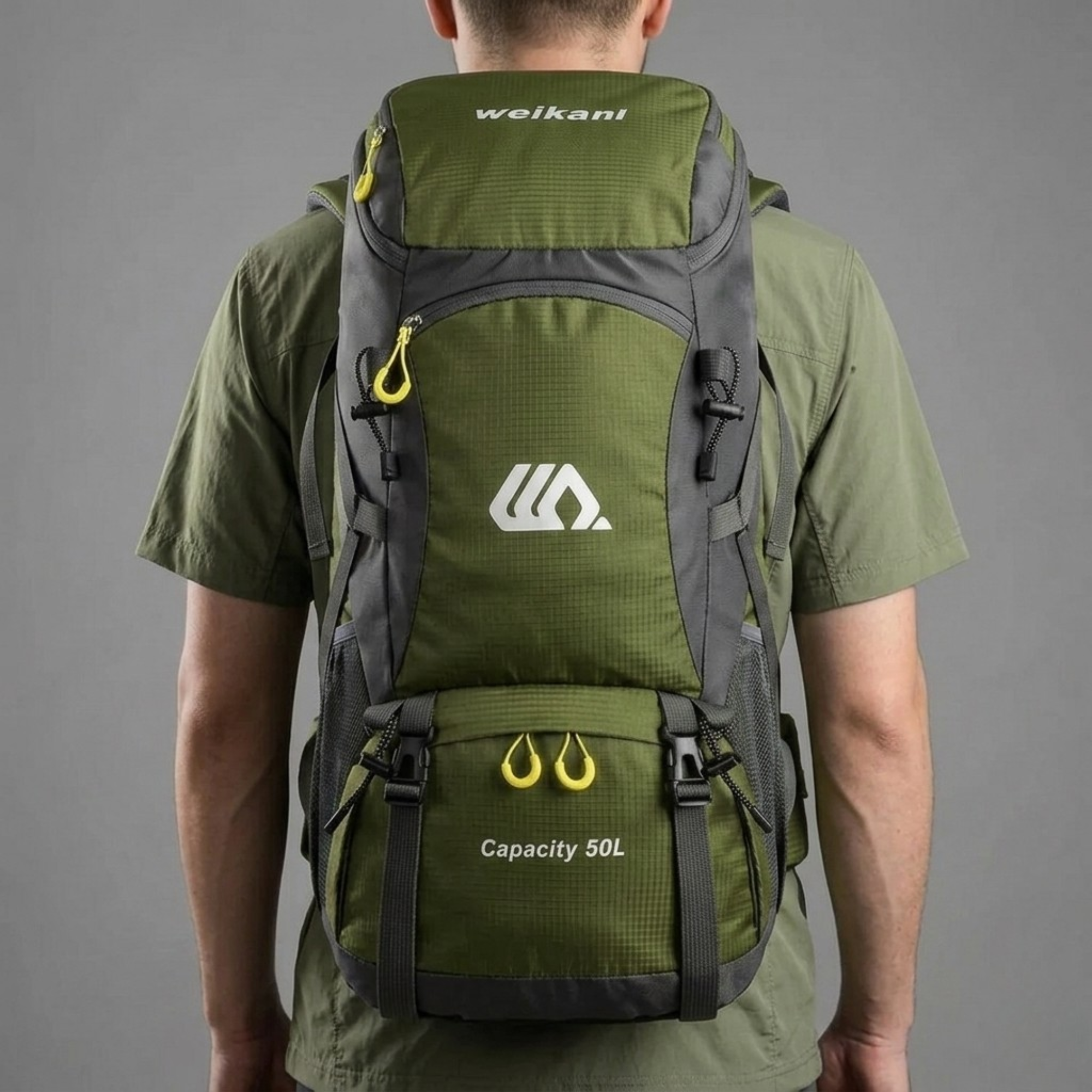Mochila de Trekking 50L Impermeable de Montaña y Senderismo