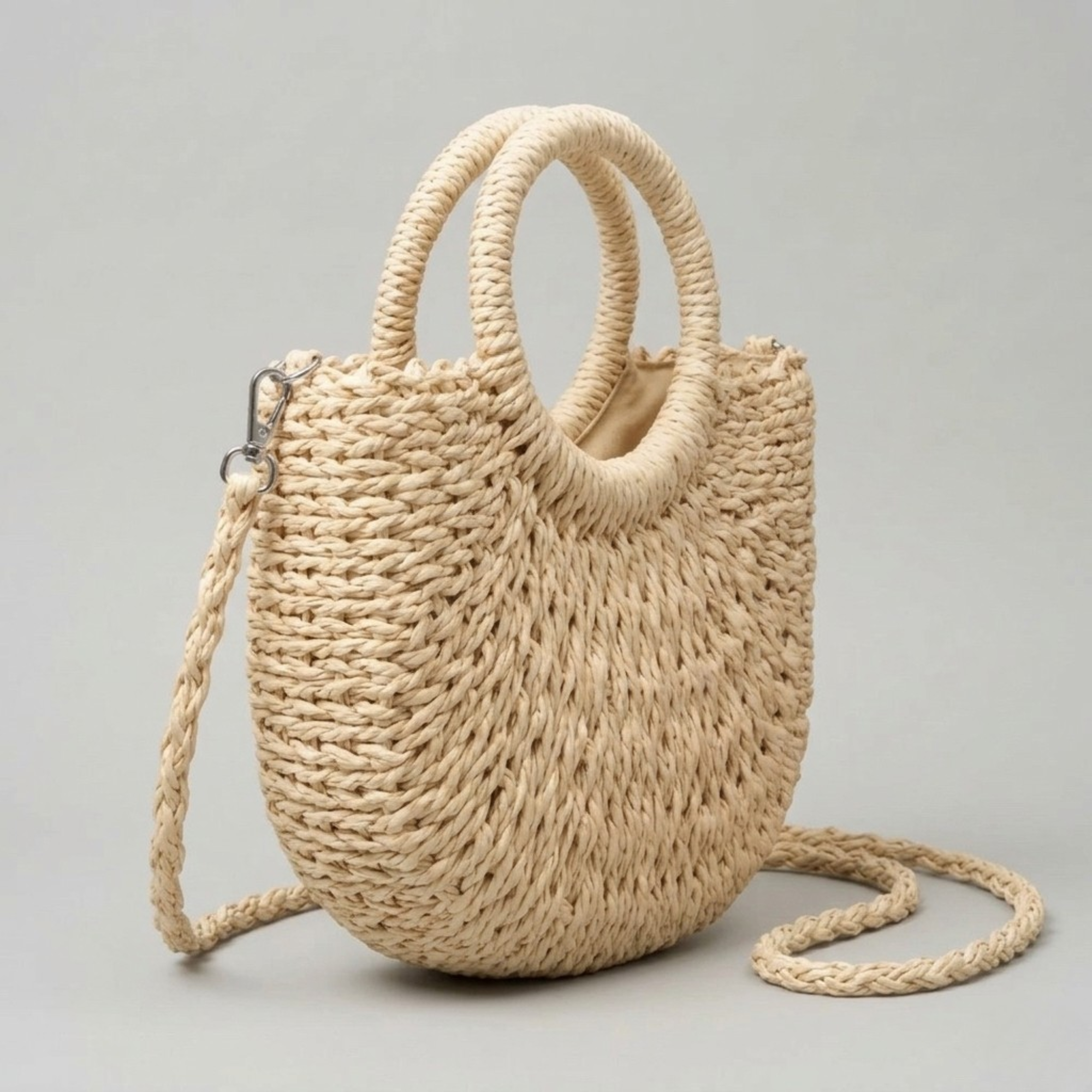 Bolso Media Luna de Rafia