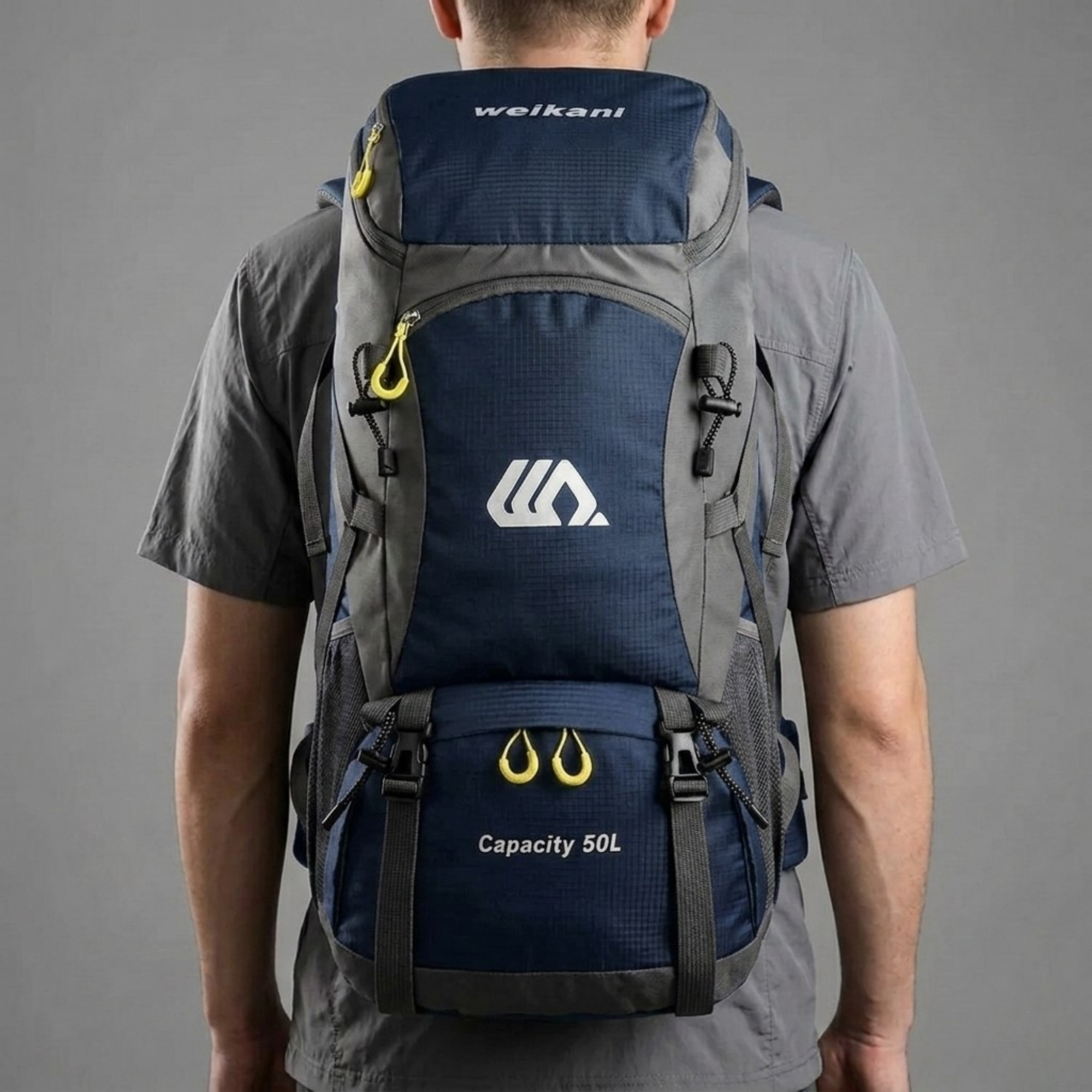Mochila de Trekking 50L Impermeable de Montaña y Senderismo