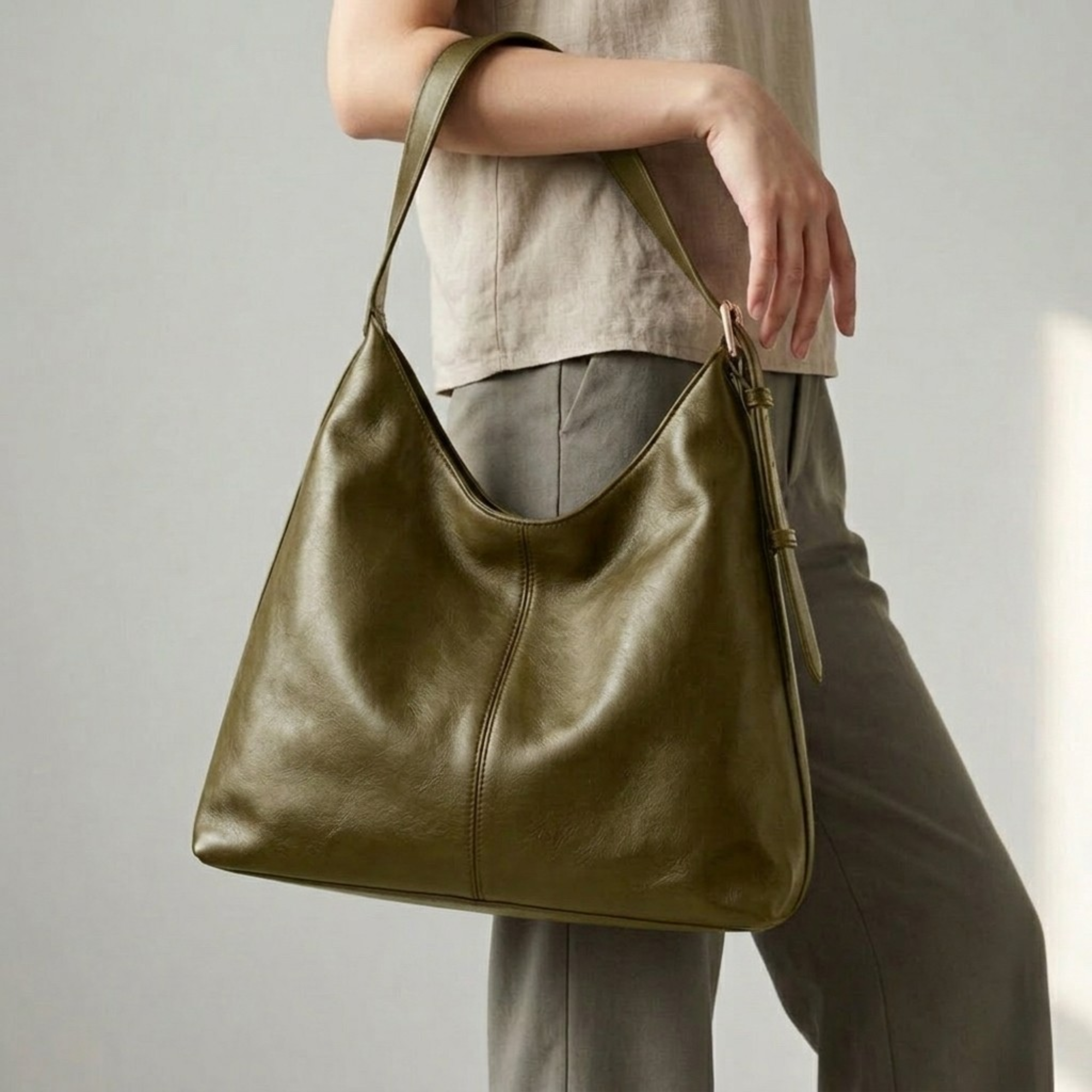 Bolso Hobo de Hombro Mujer de Piel Estilo Retro Gran Capacidad