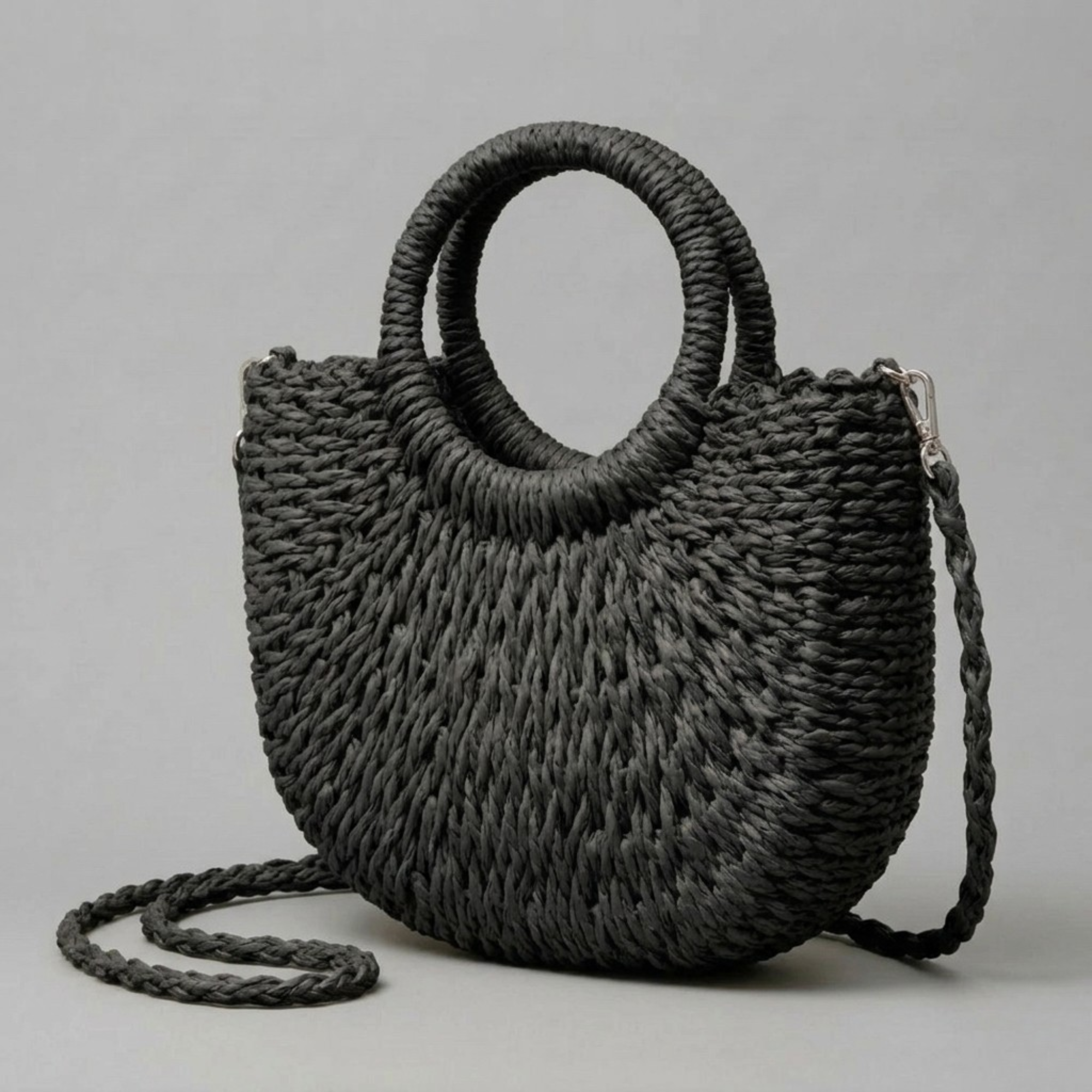Bolso Media Luna de Rafia
