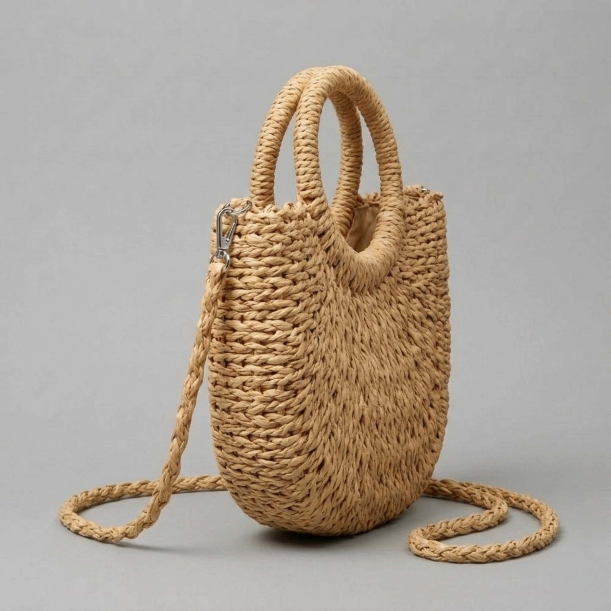 Bolso Media Luna de Rafia