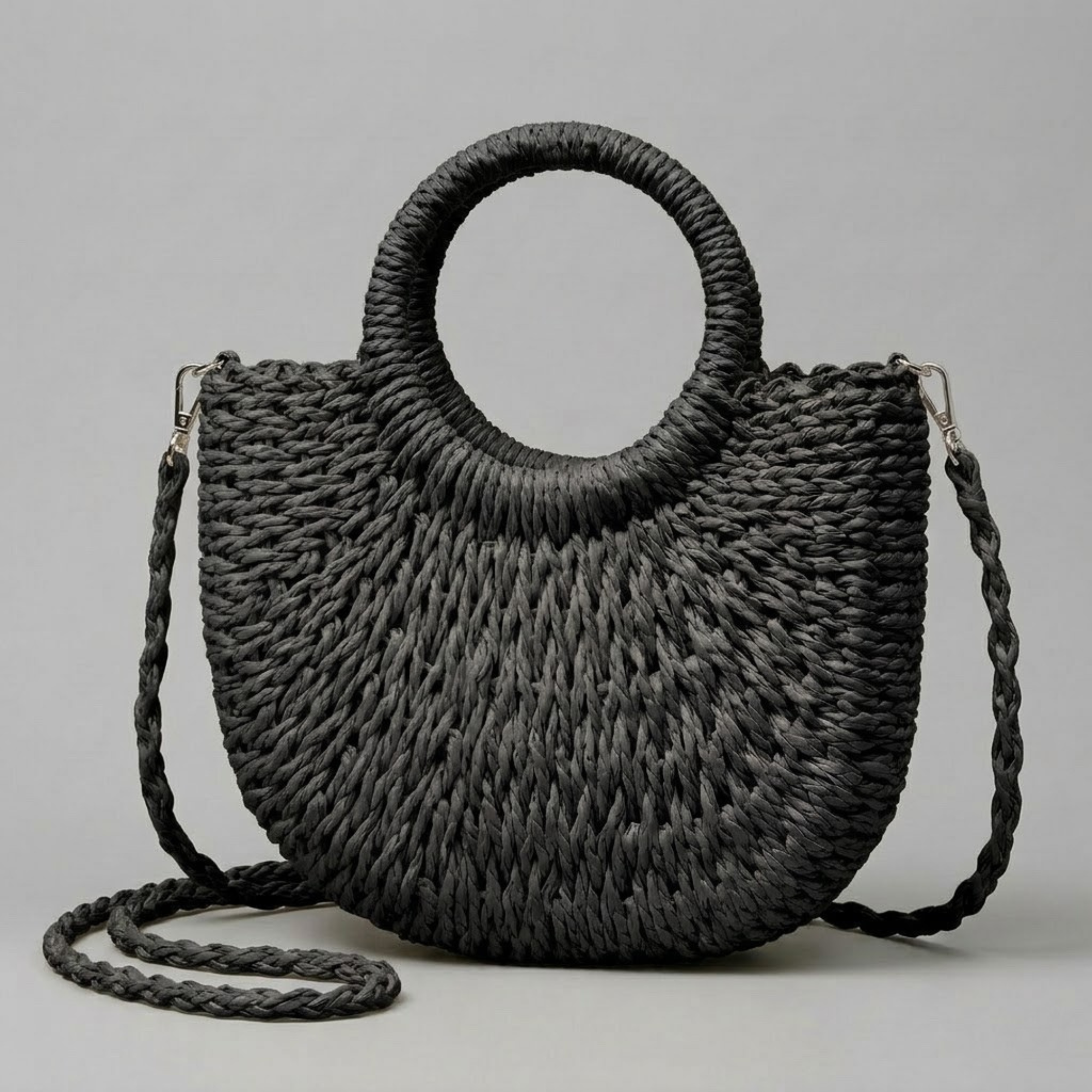 Bolso Media Luna de Rafia