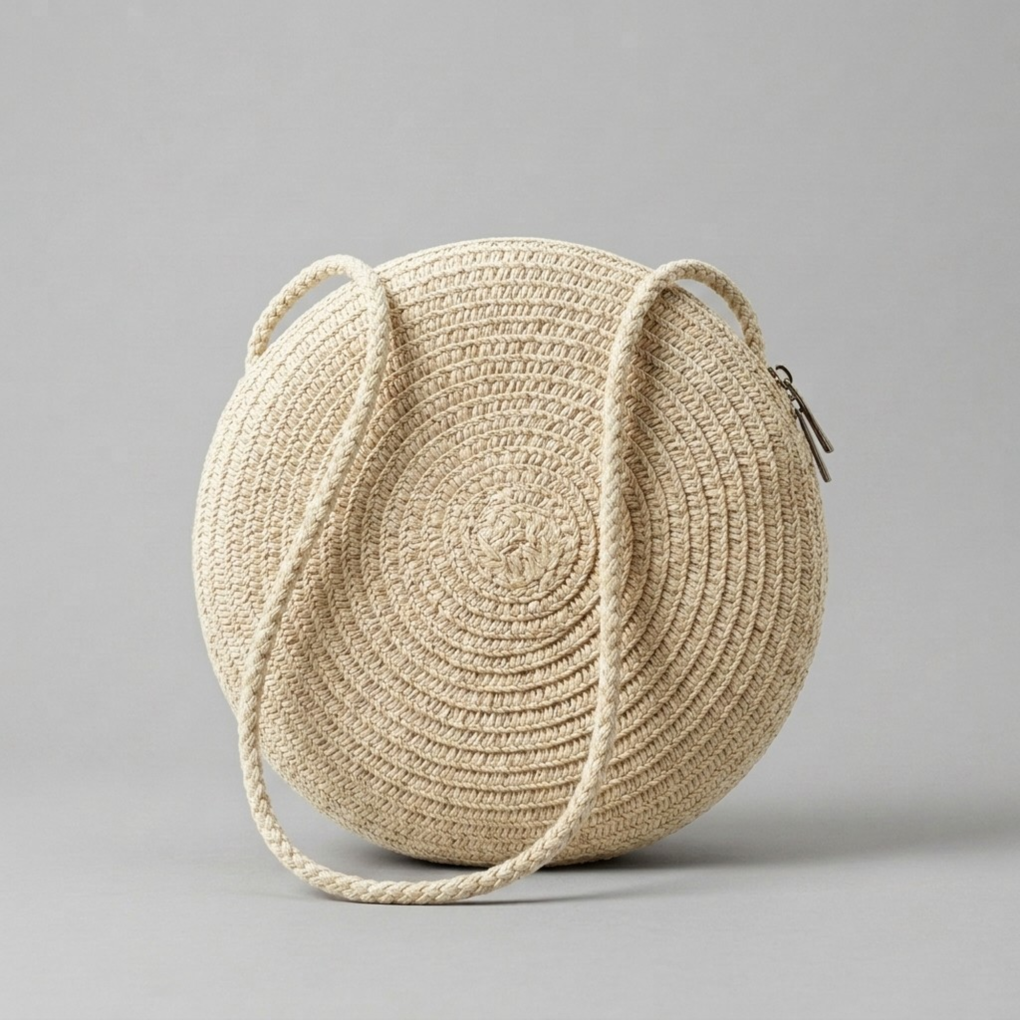 Bolso de Paja Redondo de Playa Bohemio