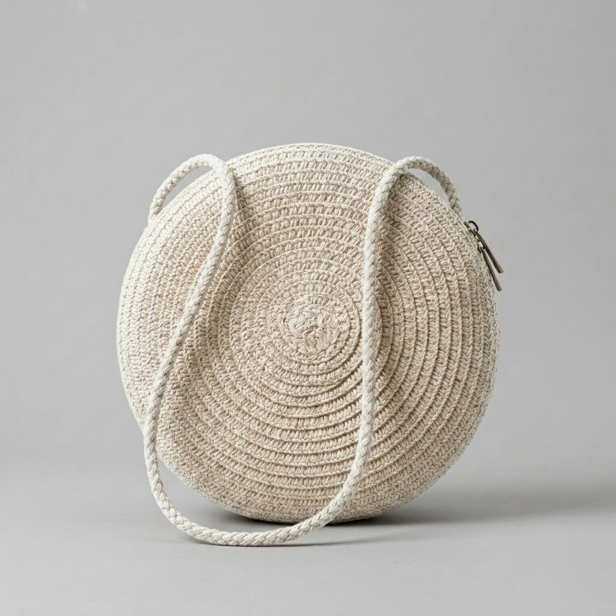 Bolso de Paja Redondo de Playa Bohemio