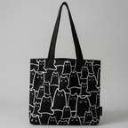 Bolso Tote de Lona Estampado de Gato Japonés
