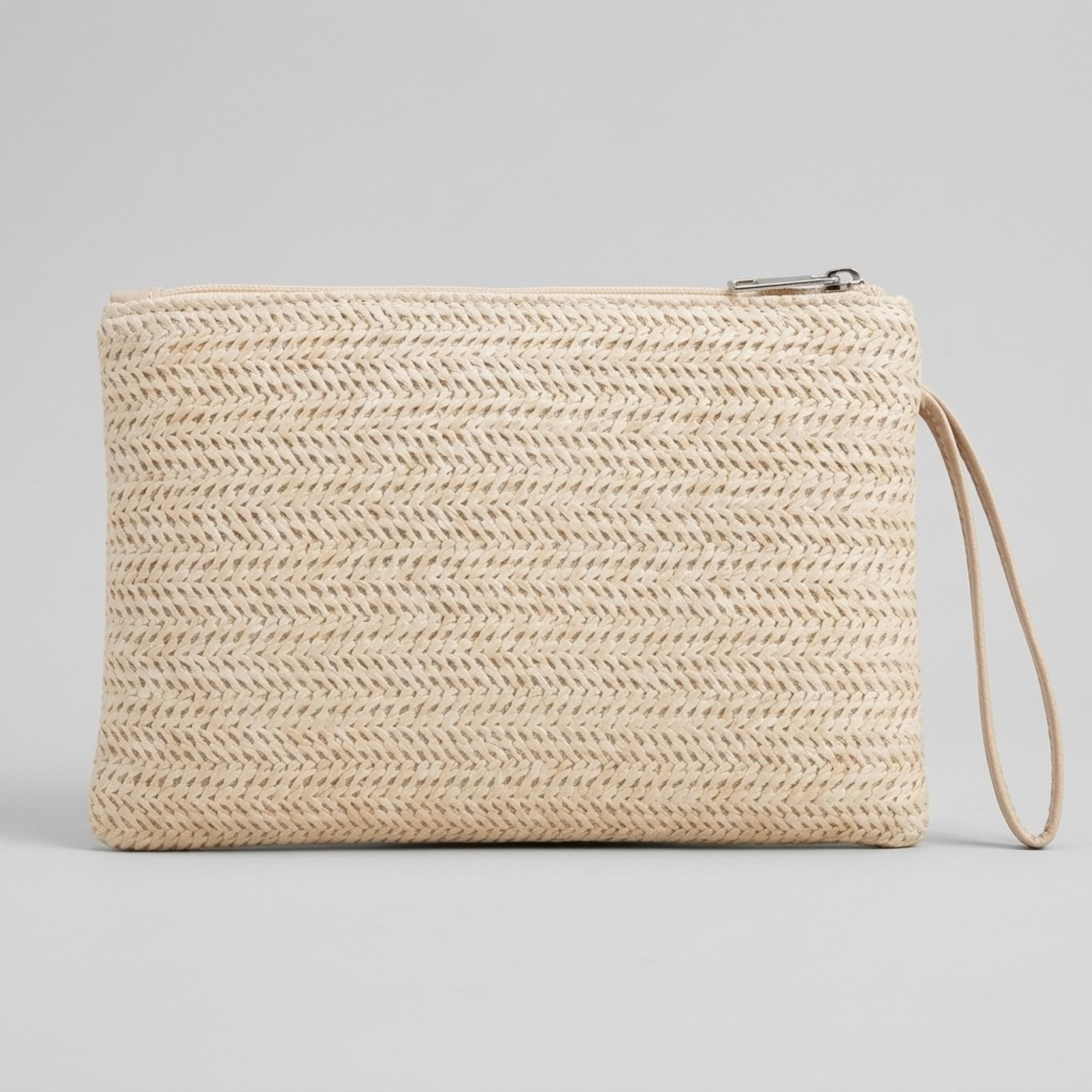 Bolso de Rafia Trenzada de Mano Bohemio con Cremallera para Playa Verano y Uso Diario