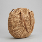 Bolso de Playa Capazo Circular de Rafia Natural Artesanal
