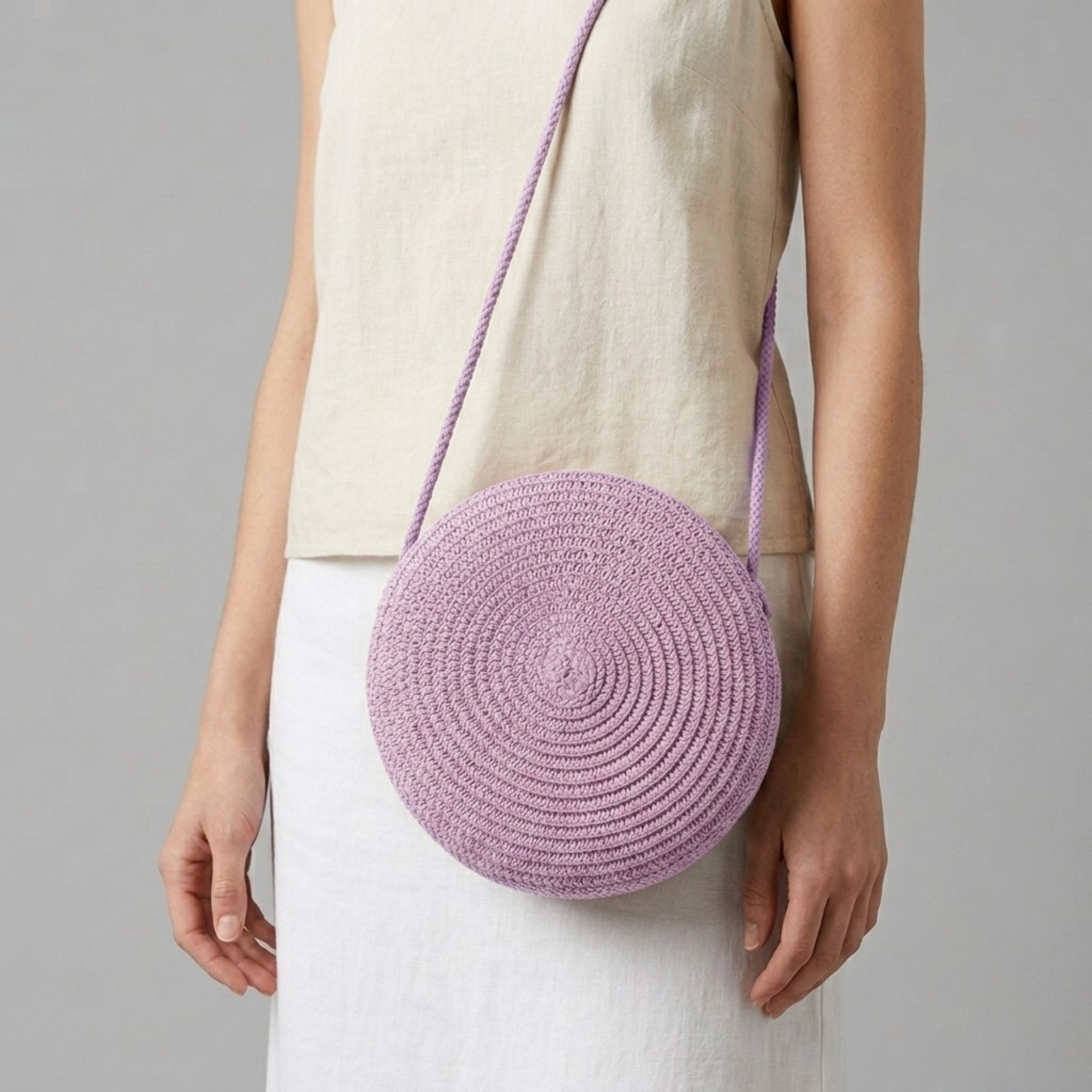 Bolso de Paja Redondo de Playa Bohemio