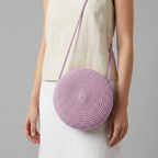 Bolso de Playa Redondo de Paja Bohemio Hecho a Mano