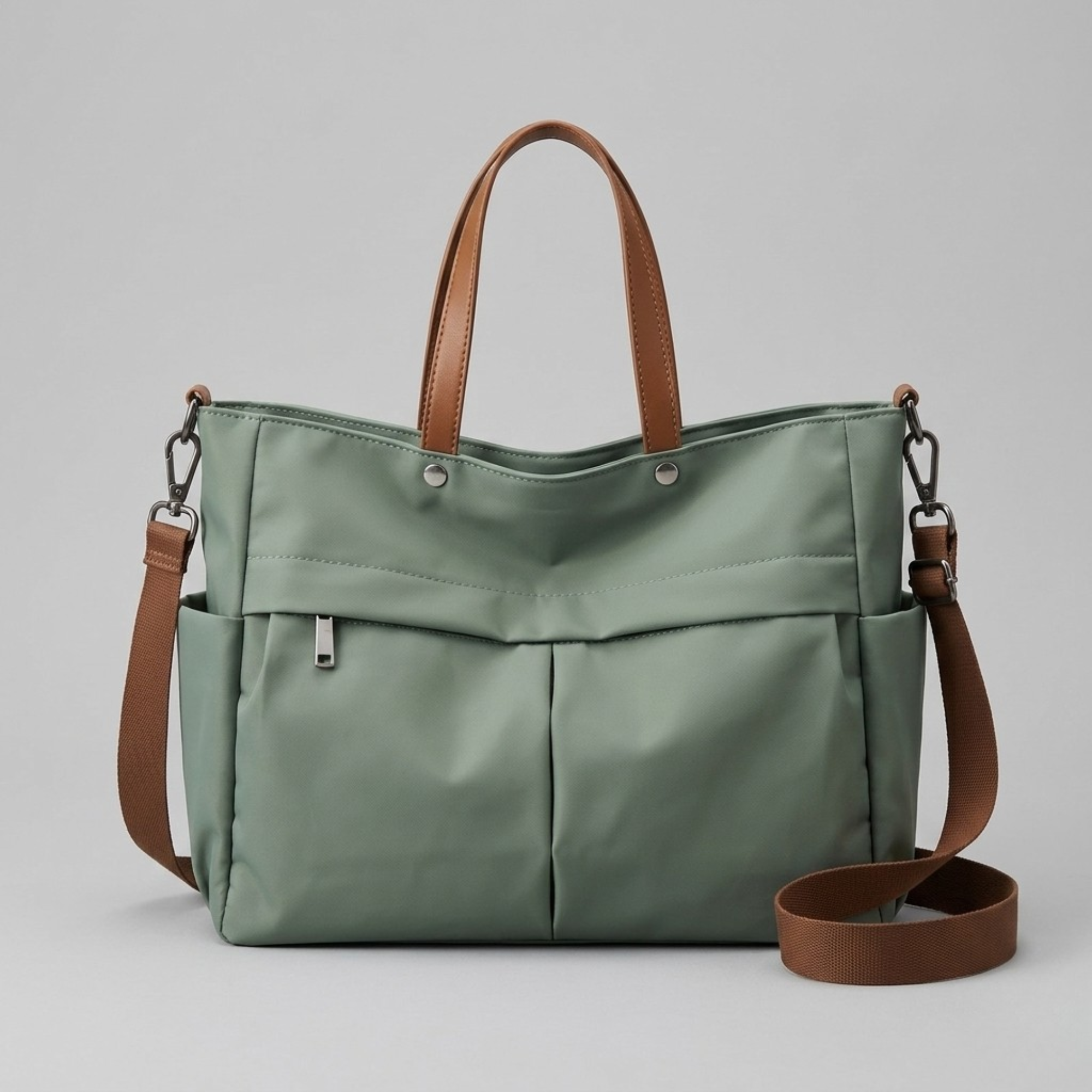 Bolso Tote de Nylon de Hombro con Bolsillos Gran Capacidad para Trabajo y Uso Diario
