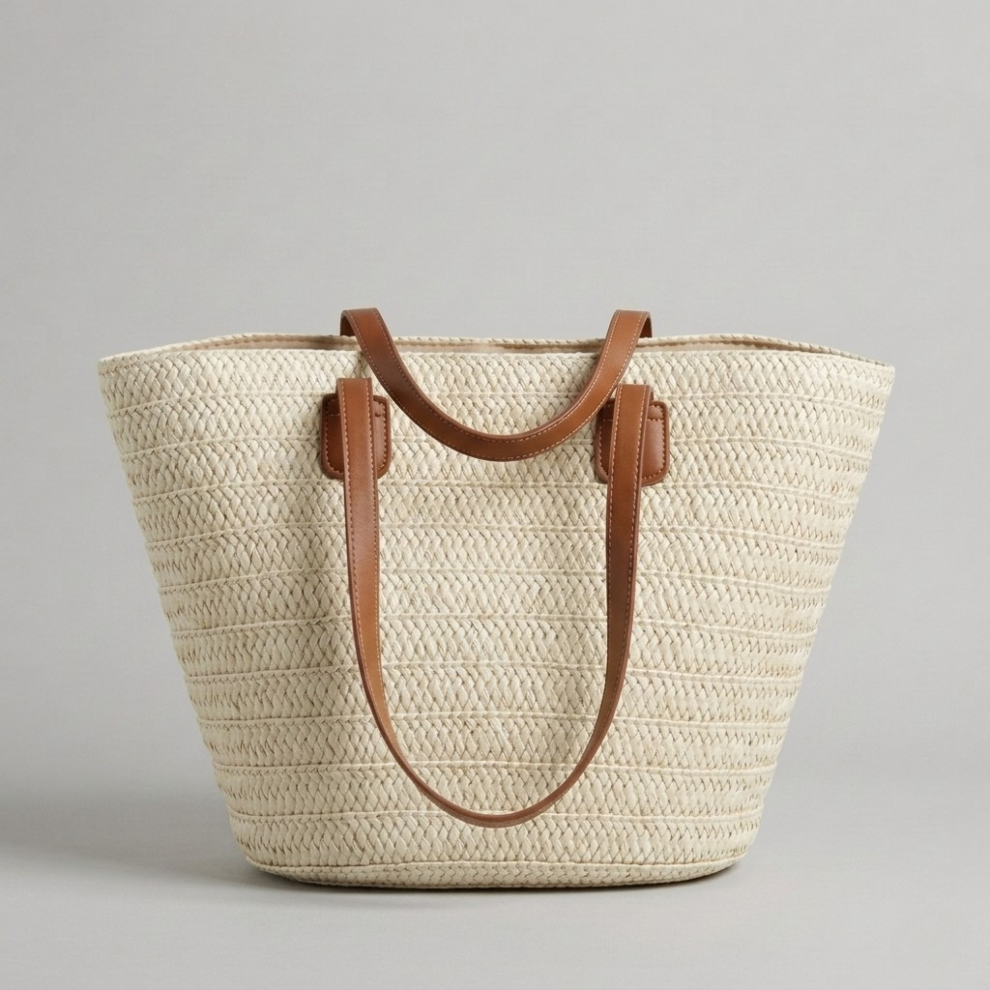 Bolso de Paja Trenzada de Rafia para Verano y Uso Diario