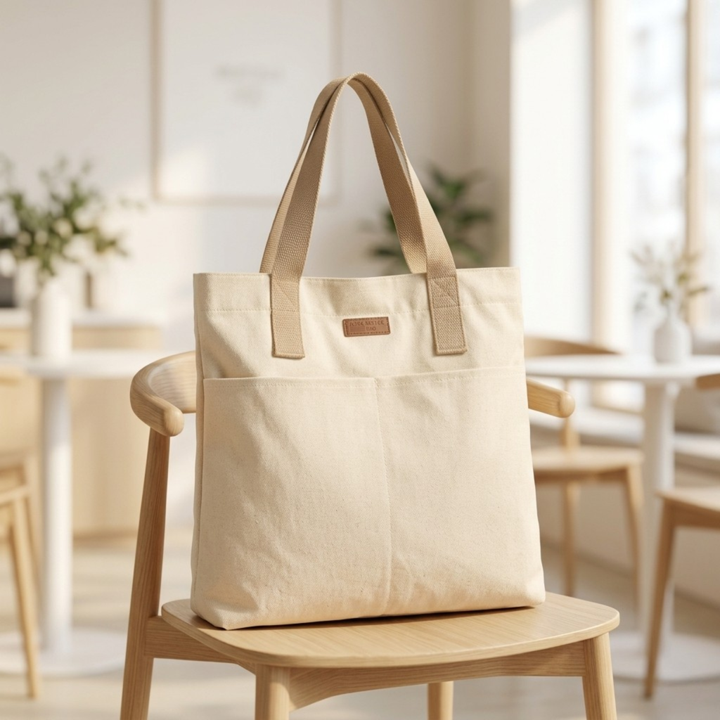 Bolso Tote de Lona de Hombro Casual Unisex de Trabajo y Diario
