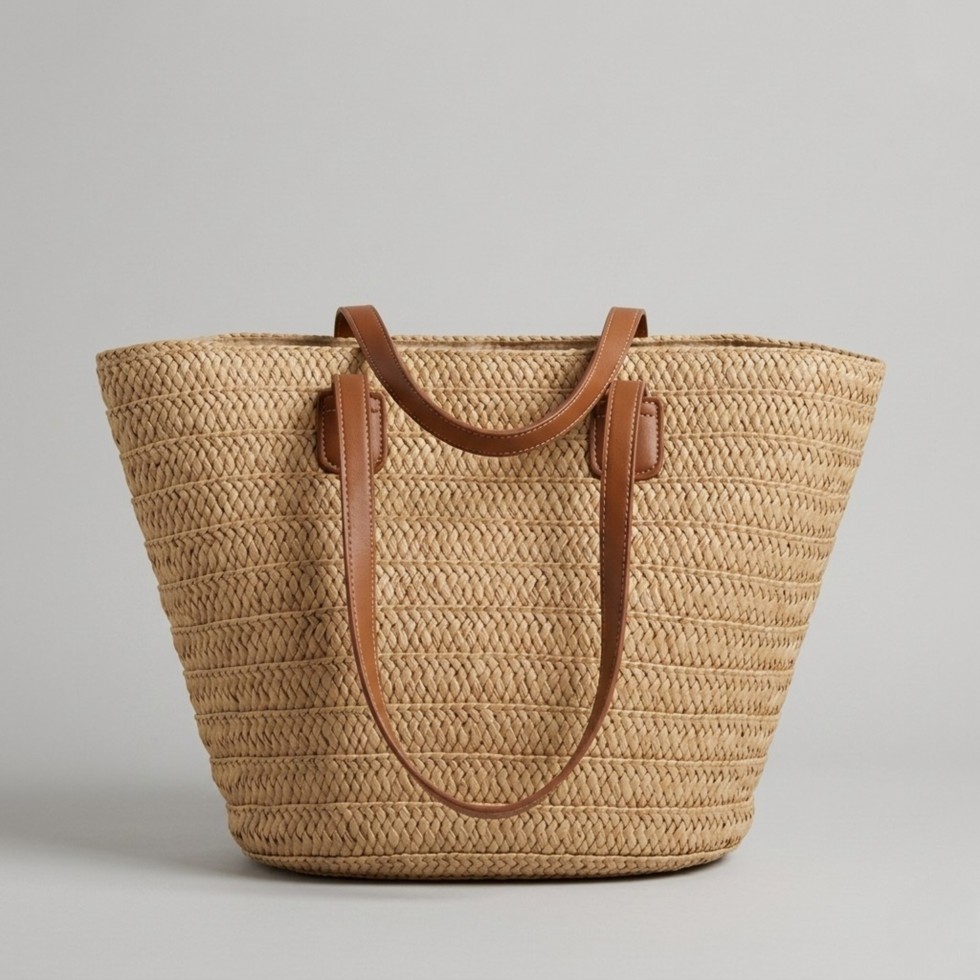 Bolso de Paja Trenzada de Rafia para Verano y Uso Diario