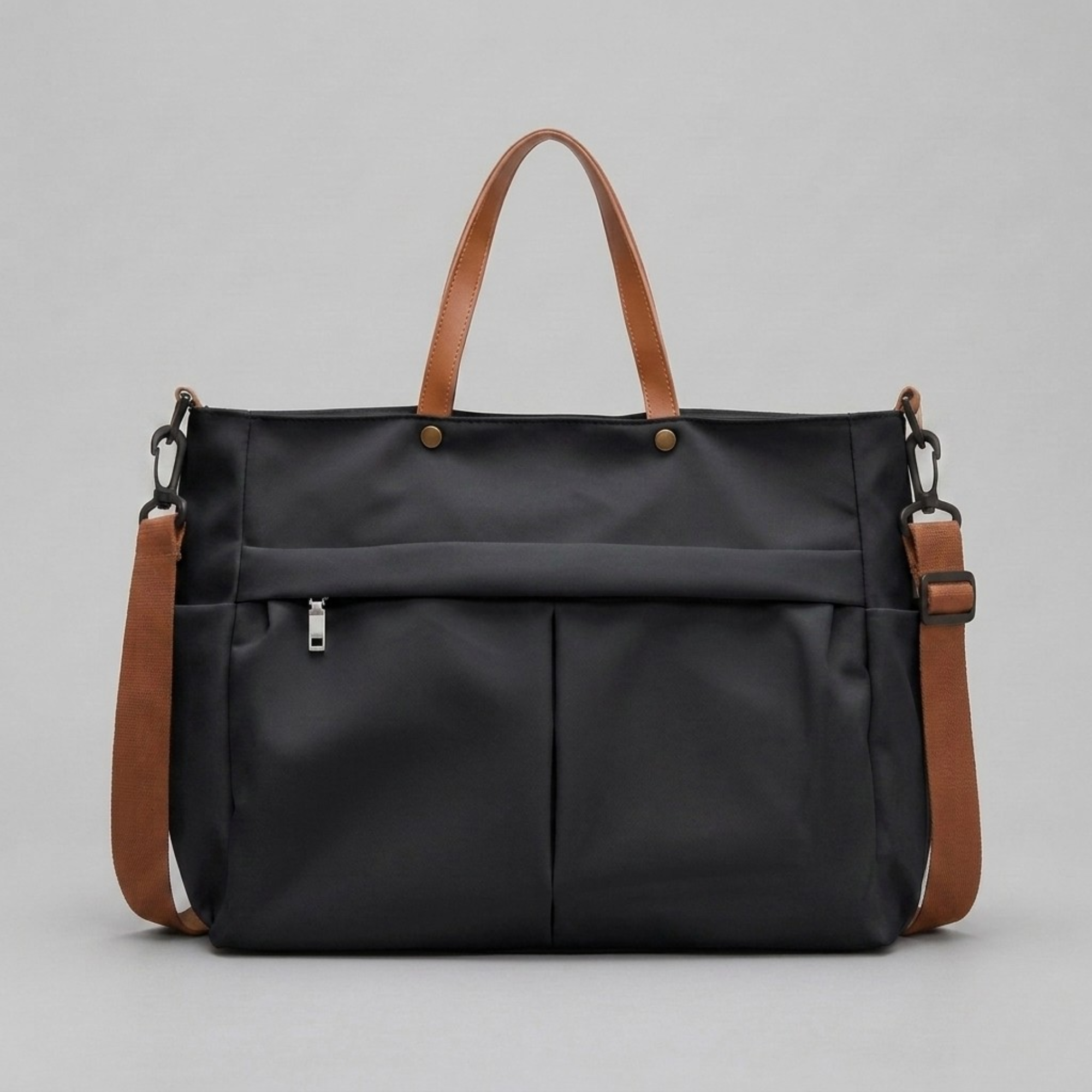 Bolso Tote de Nylon de Hombro con Bolsillos Gran Capacidad para Trabajo y Uso Diario
