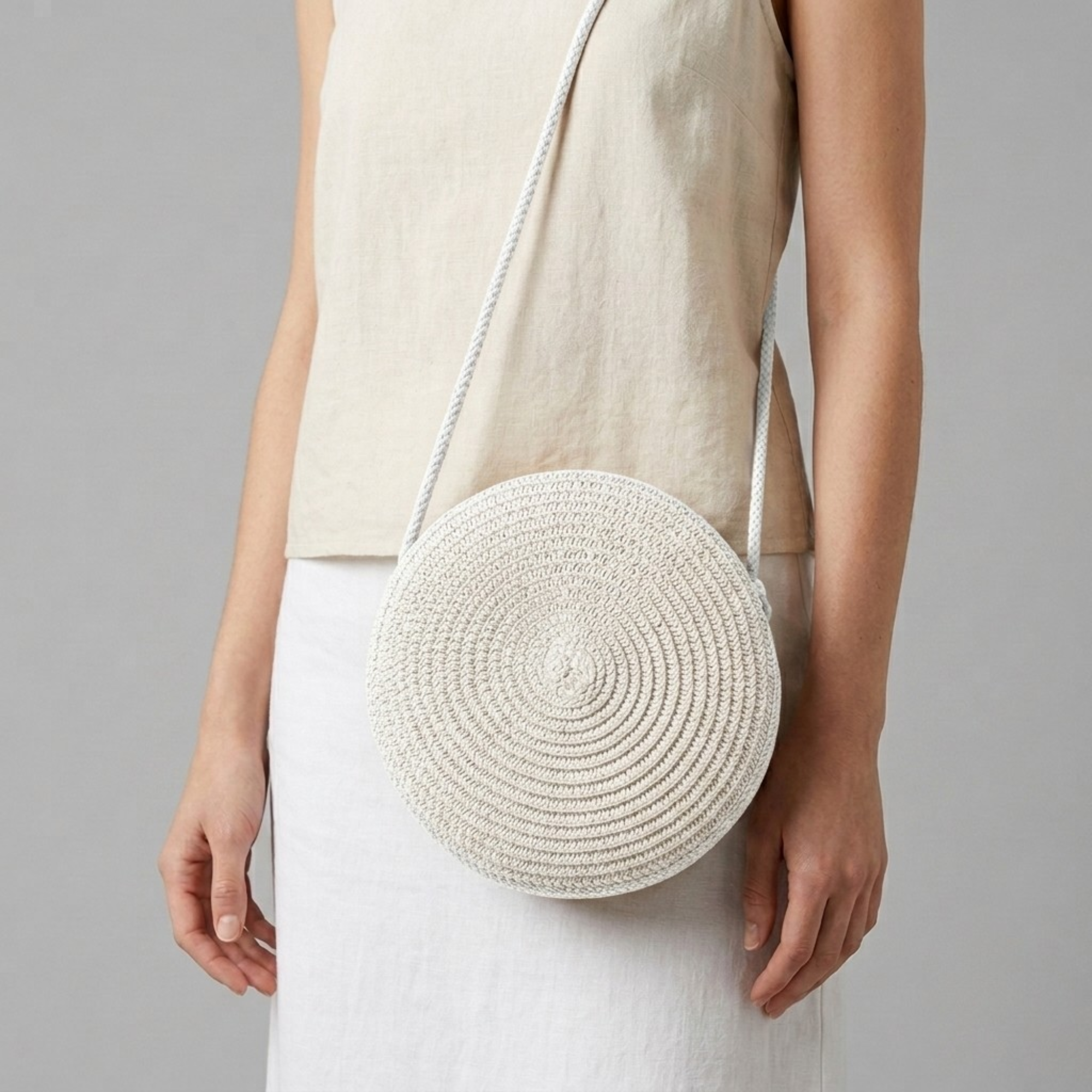 Bolso de Paja Redondo de Playa Bohemio