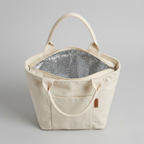 Bolso Tote de Lona Mujer Pequeño con Bolsillo Exterior y Asa