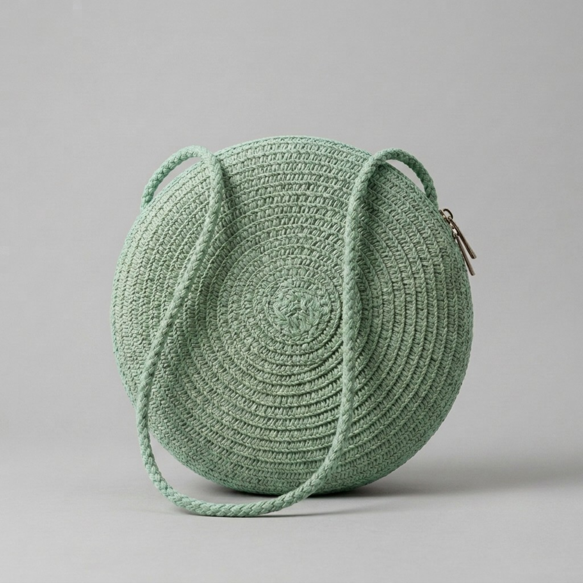 Bolso de Paja Redondo de Playa Bohemio