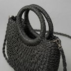 Bolso Capazo Media Luna de Rafia Bandolera Artesanal de Playa