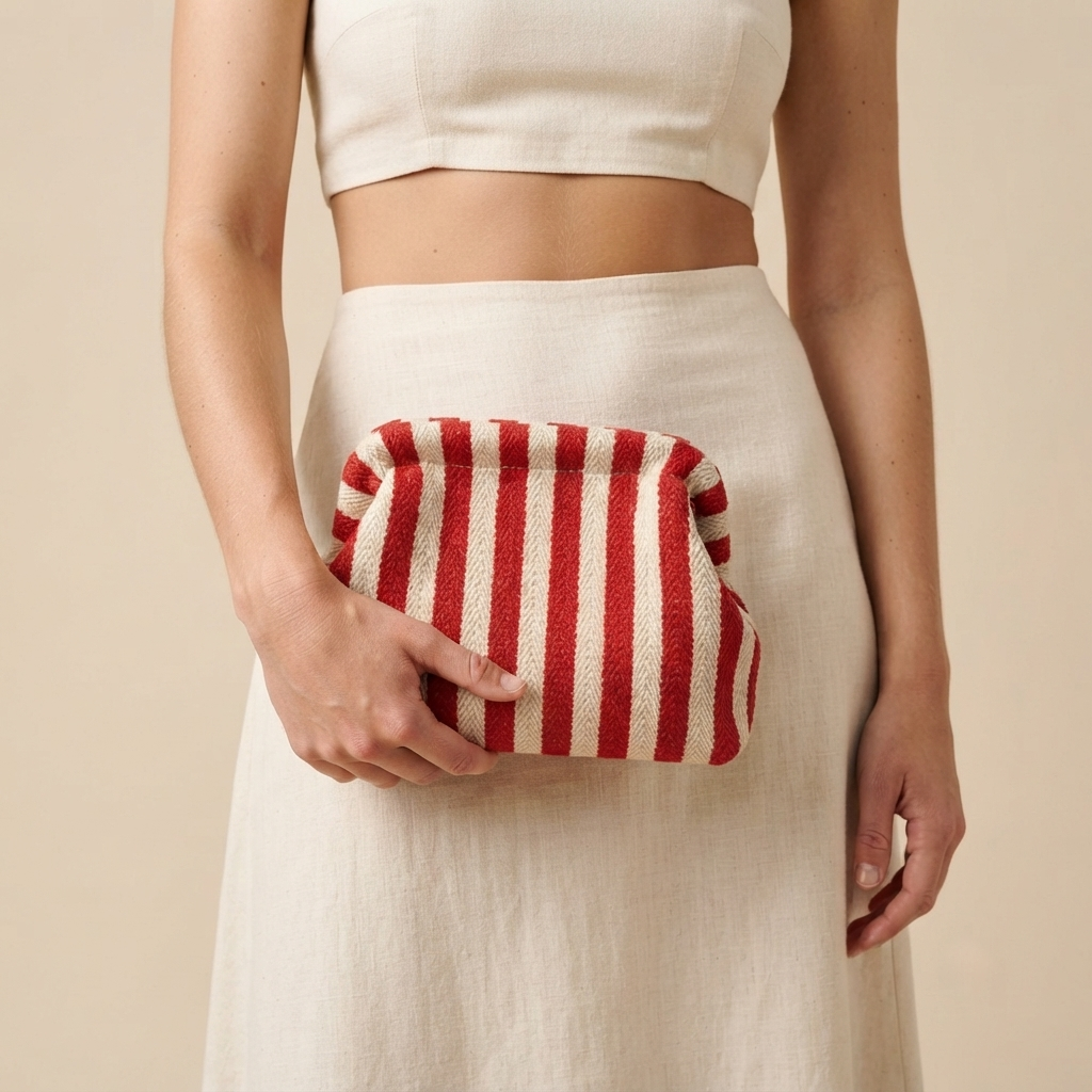 Bolso de Fiesta Clutch de Ganchillo Nube Fruncido para Verano