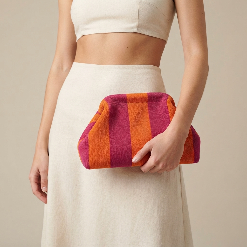 Bolso de Fiesta Clutch de Ganchillo Nube Fruncido para Verano