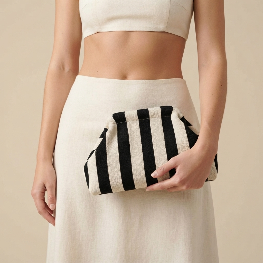 Bolso de Fiesta Clutch de Ganchillo Nube Fruncido para Verano