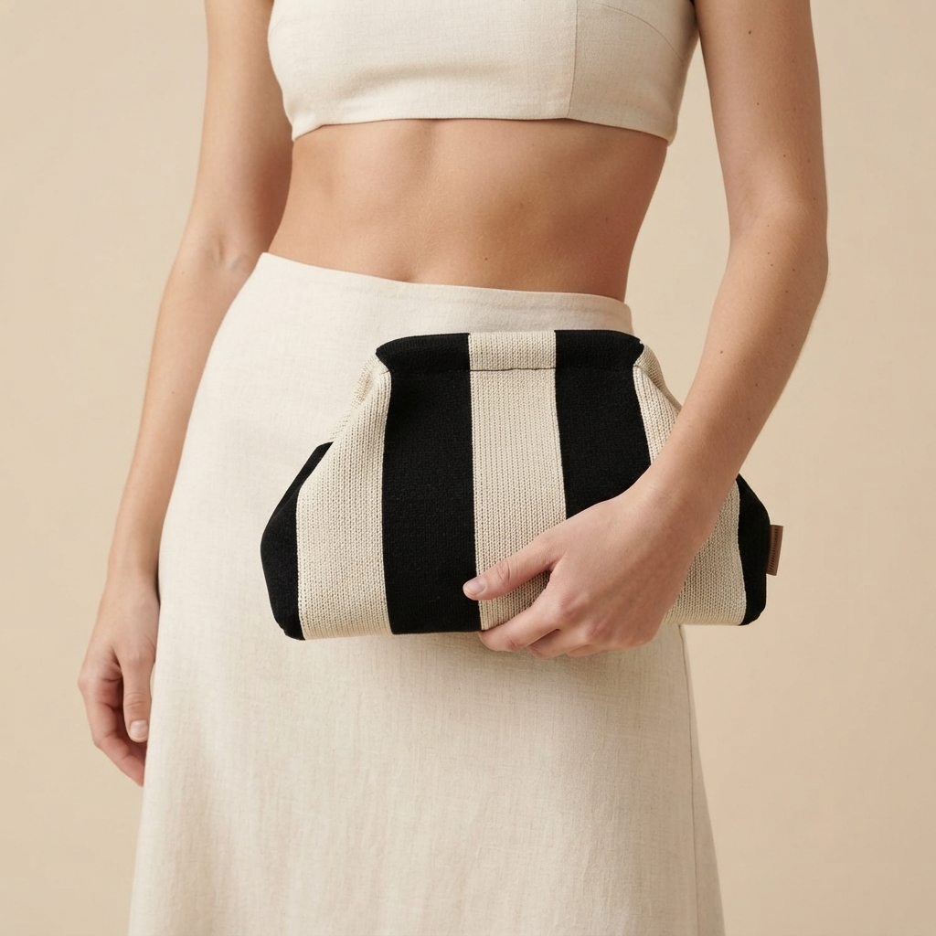 Bolso de Fiesta Clutch de Ganchillo Nube Fruncido para Verano