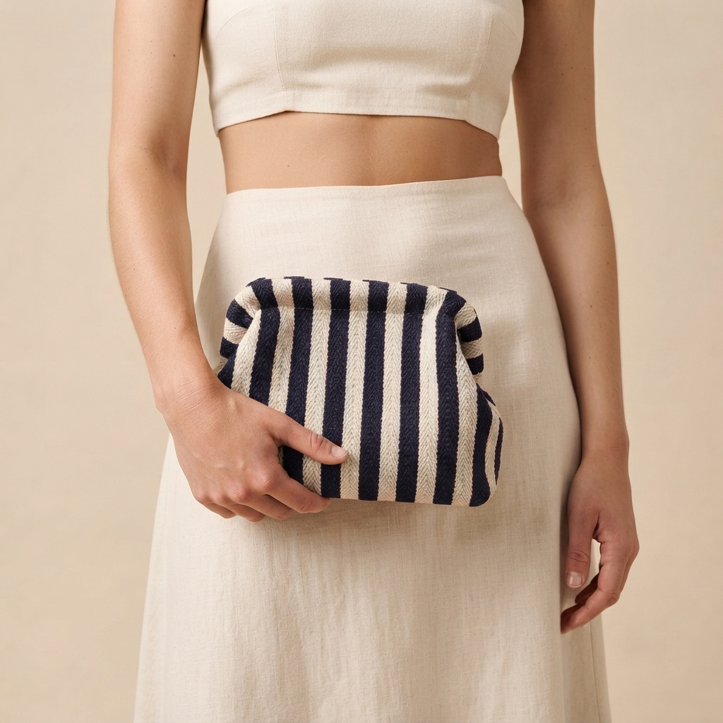 Bolso de Fiesta Clutch de Ganchillo Nube Fruncido para Verano
