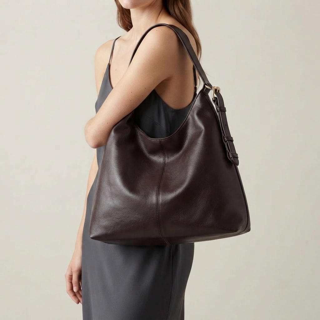 Bolso de Hombro Hobo Mujer de Piel Estilo Retro de Gran Capacidad