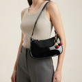 Bolso de Hombro Hobo de Mujer en Piel Estilo Retro Color Liso