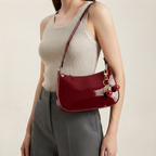 Bolso de Hombro Hobo de Mujer en Piel Estilo Retro Color Liso