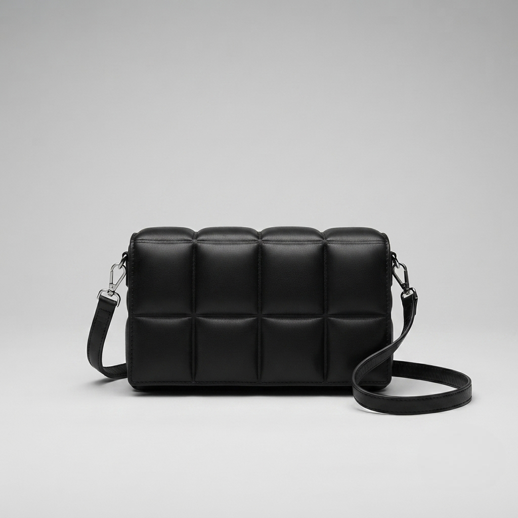 Bolso Bandolera Pequeño de Mujer en Piel a Cuadros Estilo Diseñador